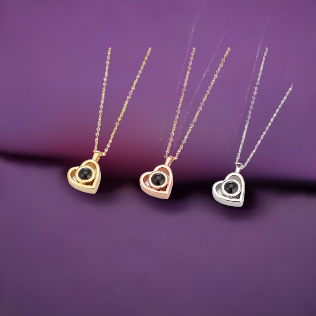 Photo Projection Heart Shaped Necklace